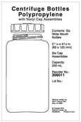 356011-250 mL Polypropylene Bottle with Screw-On Cap, 62 x 120mm - 6Pk_1